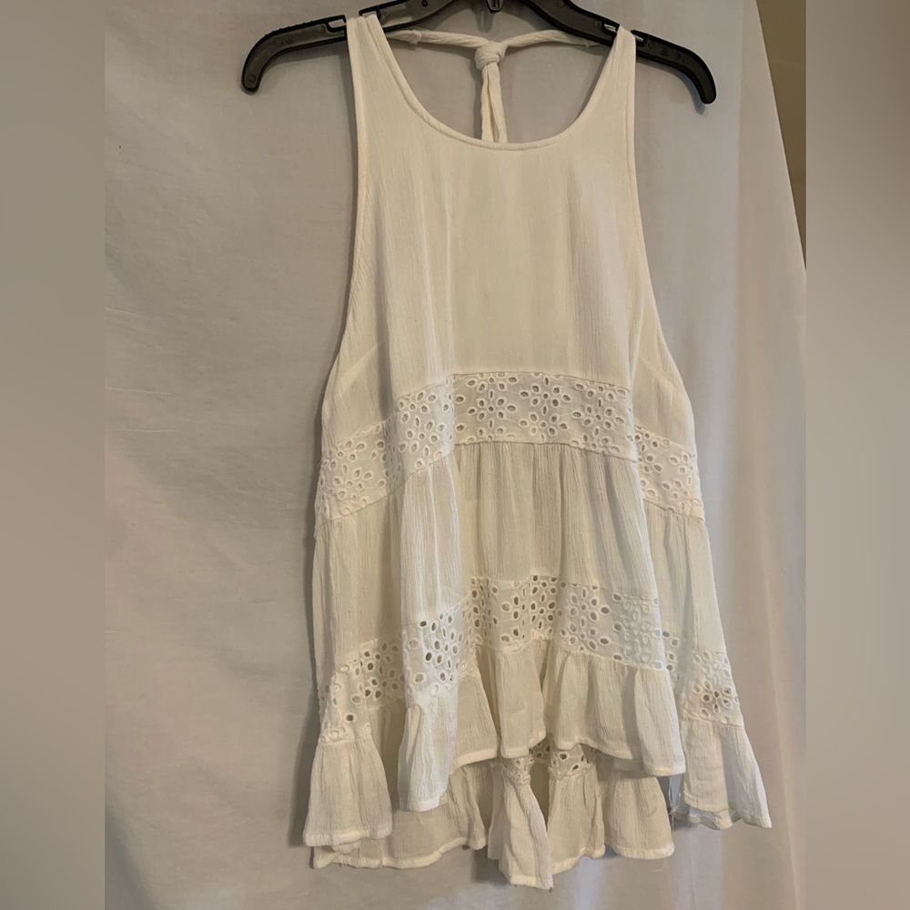 White eyelet halter top Size M